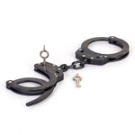 Load image into Gallery viewer, Vulcanforce Black Carbon Steel Handcuffs Model 1001C
