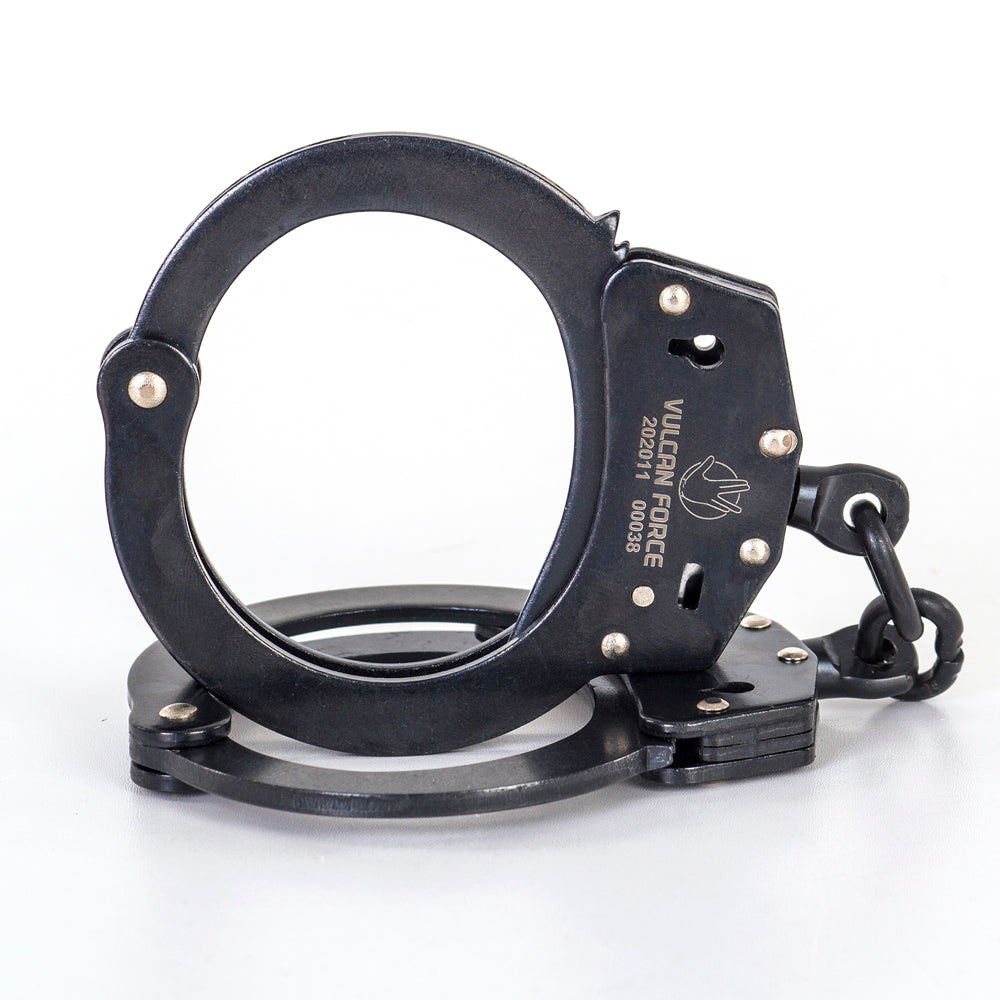 Vulcanforce Black Carbon Steel Handcuffs Model 1001C