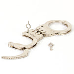 Load image into Gallery viewer, Vulcanforce Nickel Finish Hinged Handcuffs Model 2001V
